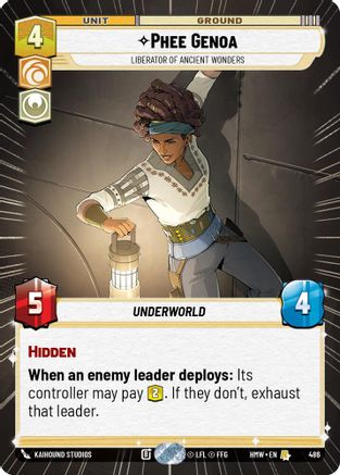 Phee Genoa - Liberator of Ancient Wonders (Hyperspace) (486) [Homeworlds] Star Wars: Unlimited Single Disney