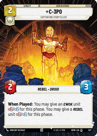 C-3PO - Captivating Storyteller (Hyperspace) (527) [Homeworlds] Star Wars: Unlimited Single Disney