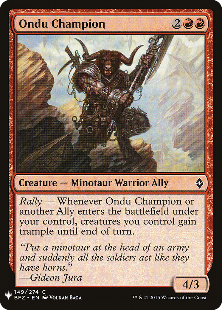 Ondu Champion (LIST-BFZ-149) [Mystery Booster] The List MTG Single Wizards of the Coast