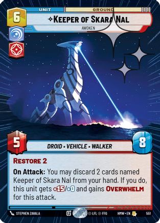 Keeper of Skara Nal - Awoken (Hyperspace Foil) (551) [Homeworlds] Foil Star Wars: Unlimited Single Disney