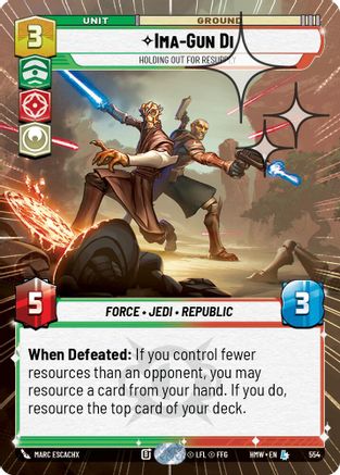 Ima-Gun Di - Holding Out For Resupply (Hyperspace Foil) (554) [Homeworlds] Foil Star Wars: Unlimited Single Disney