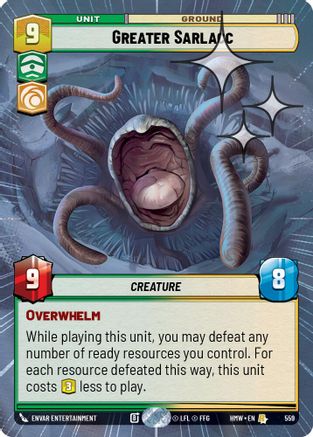 Greater Sarlacc (Hyperspace Foil) (559) [Homeworlds] Foil Star Wars: Unlimited Single Disney
