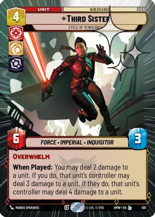 Third Sister - Cycle of Vengeance (Hyperspace Foil) (561) [Homeworlds] Foil Star Wars: Unlimited Single Disney