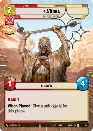 A'Koba - Restless Raider (Hyperspace Foil) (562) [Homeworlds] Foil Star Wars: Unlimited Single Disney