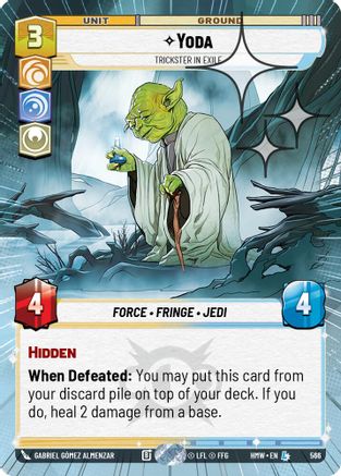 Yoda - Trickster in Exile (Hyperspace Foil) (566) [Homeworlds] Foil Star Wars: Unlimited Single Disney
