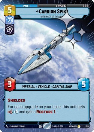Carrion Spike - Harbinger of Tyranny (Hyperspace Foil) (576) [Homeworlds] Foil Star Wars: Unlimited Single Disney