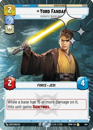 Yord Fandar - Devoutly Disciplined (Hyperspace Foil) (584) [Homeworlds] Foil Star Wars: Unlimited Single Disney