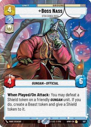 Boss Nass - Otoh Gunga Boss (Hyperspace Foil) (587) [Homeworlds] Foil Star Wars: Unlimited Single Disney