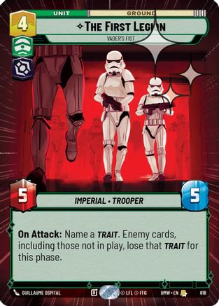 The First Legion - Vader's Fist (Hyperspace Foil) (618) [Homeworlds] Foil Star Wars: Unlimited Single Disney