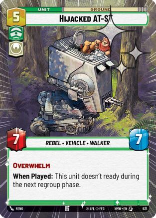 Hijacked AT-ST (Hyperspace Foil) (631) [Homeworlds] Foil Star Wars: Unlimited Single Disney
