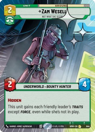 Zam Wesell - Not What She Seems (Hyperspace Foil) (644) [Homeworlds] Foil Star Wars: Unlimited Single Disney