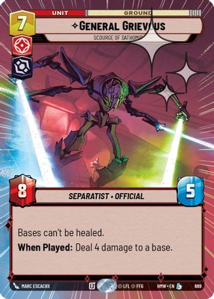 General Grievous - Scourge of Dathomir (Hyperspace Foil) (669) [Homeworlds] Foil Star Wars: Unlimited Single Disney