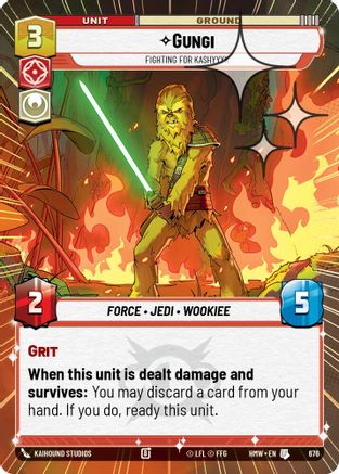 Gungi - Fighting for Kashyyyk (Hyperspace Foil) (676) [Homeworlds] Foil Star Wars: Unlimited Single Disney