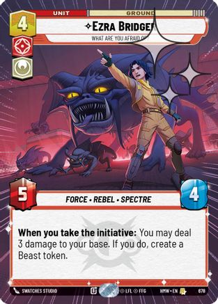 Ezra Bridger - What Are You Afraid Of? (Hyperspace Foil) (678) [Homeworlds] Foil Star Wars: Unlimited Single Disney