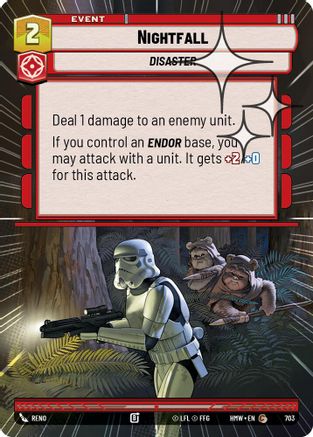 Nightfall (Hyperspace Foil) (703) [Homeworlds] Foil Star Wars: Unlimited Single Disney