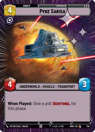 Pyke Sarisa (Hyperspace Foil) (756) [Homeworlds] Foil Star Wars: Unlimited Single Disney