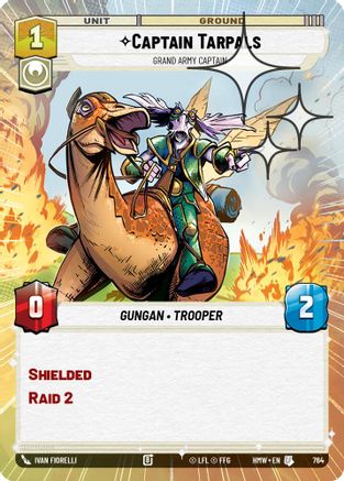 Captain Tarpals - Grand Army Captain (Hyperspace Foil) (764) [Homeworlds] Foil Star Wars: Unlimited Single Disney