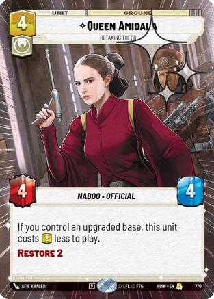 Queen Amidala - Retaking Theed (Hyperspace Foil) (770) [Homeworlds] Foil Star Wars: Unlimited Single Disney