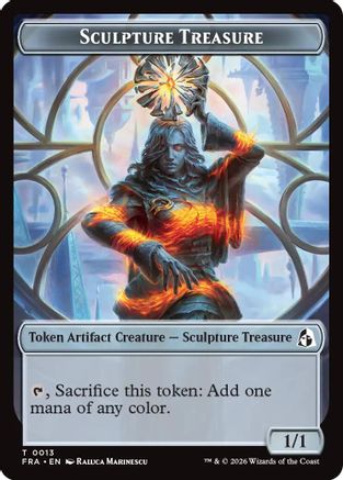 Sculpture Treasure // Beast Double-Sided Token (FRA-13 // 8) [Reality Fracture] MTG Single Wizards of the Coast