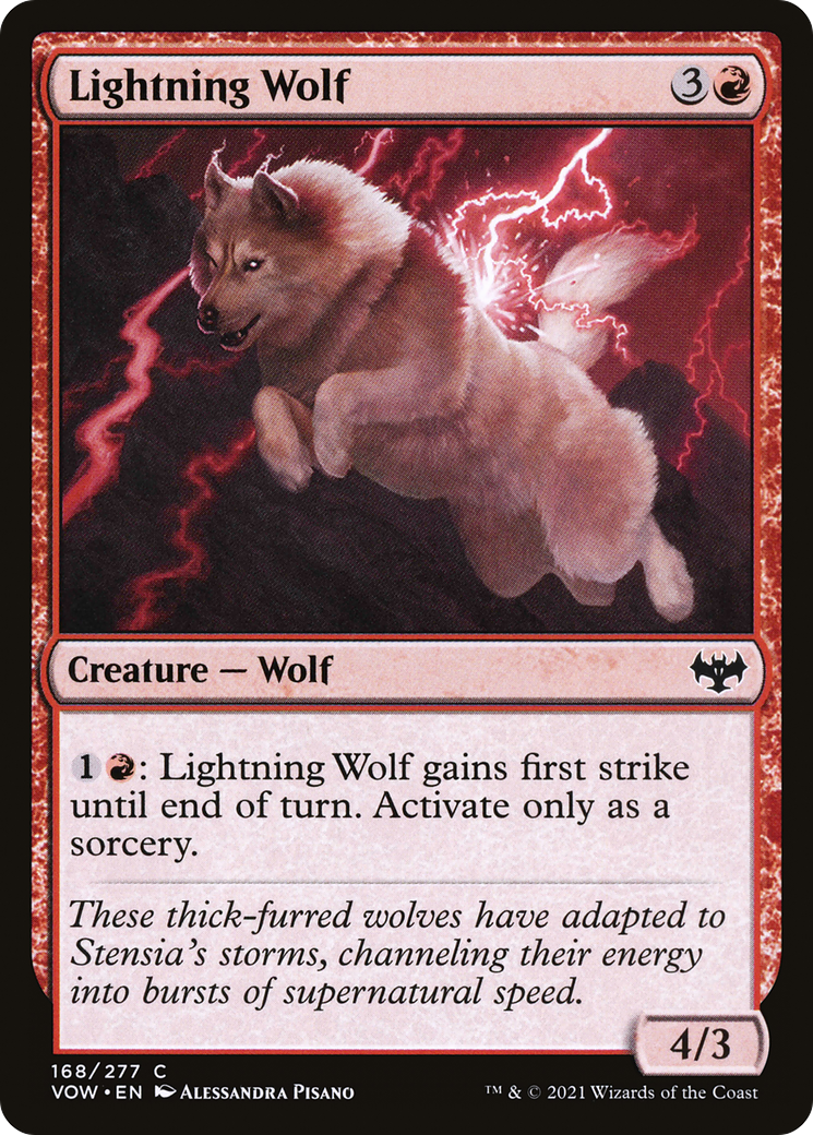 Lightning Wolf (VOW-168) [Innistrad: Crimson Vow] Foil MTG Single Wizards of the Coast