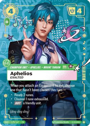 Aphelios, Exalted (Showcase) (179/167) [Radiance] Foil Riftbound Singles Riot Games