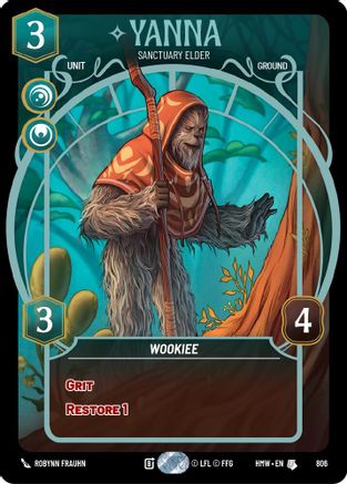 Yanna - Sanctuary Elder (Prestige) (806) [Homeworlds] Star Wars: Unlimited Single Disney