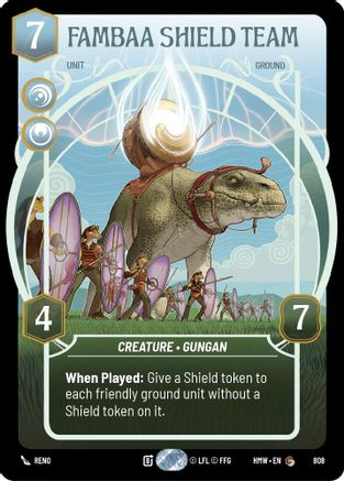 Fambaa Shield Team (Prestige) (808) [Homeworlds] Star Wars: Unlimited Single Disney