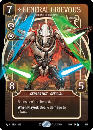 General Grievous - Scourge of Dathomir (Prestige) (816) [Homeworlds] Star Wars: Unlimited Single Disney