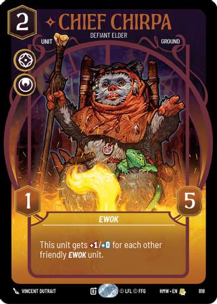 Chief Chirpa - Defiant Elder (Prestige) (818) [Homeworlds] Star Wars: Unlimited Single Disney