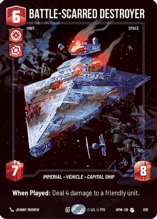 Battle-Scarred Destroyer (Prestige) (829) [Homeworlds] Star Wars: Unlimited Single Disney