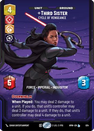 Third Sister - Cycle of Vengeance (Prestige) (834) [Homeworlds] Star Wars: Unlimited Single Disney