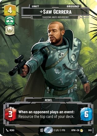 Saw Gerrera - Shadowlands Insurgent (Prestige) (845) [Homeworlds] Star Wars: Unlimited Single Disney