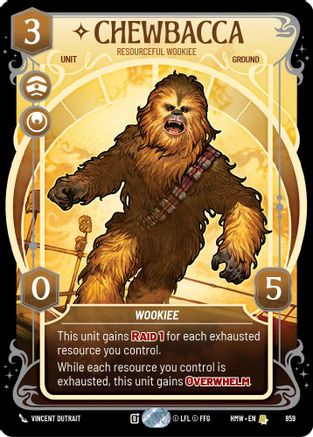 Chewbacca - Resourceful Wookiee (Prestige Foil) (859) [Homeworlds] Foil Star Wars: Unlimited Single Disney