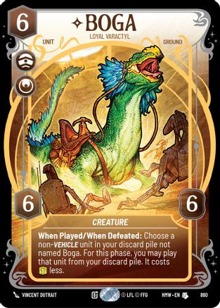 Boga - Loyal Varactyl (Prestige Foil) (860) [Homeworlds] Foil Star Wars: Unlimited Single Disney