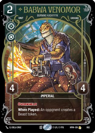 Babwa Venomor - Burning Kashyyyk (Prestige Foil) (862) [Homeworlds] Foil Star Wars: Unlimited Single Disney
