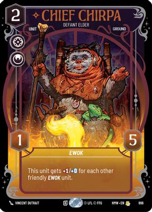 Chief Chirpa - Defiant Elder (Prestige Foil) (866) [Homeworlds] Foil Star Wars: Unlimited Single Disney