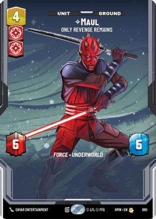 Maul - Only Revenge Remains (Prestige Foil) (890) [Homeworlds] Foil Star Wars: Unlimited Single Disney