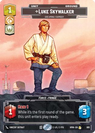 Luke Skywalker - Dreaming Farmboy (Prestige Foil) (895) [Homeworlds] Foil Star Wars: Unlimited Single Disney