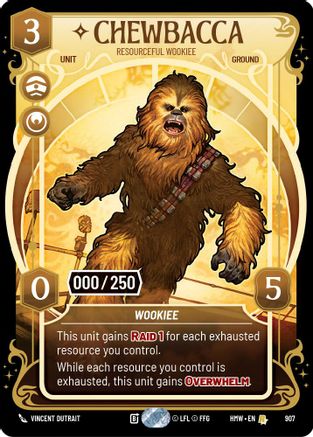 Chewbacca - Resourceful Wookiee (Serialized) (907) [Homeworlds] Foil Star Wars: Unlimited Single Disney