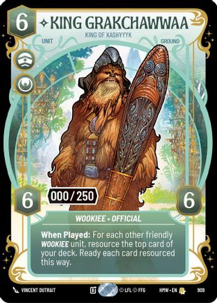 King Grakchawwaa - King of Kashyyyk (Serialized) (909) [Homeworlds] Foil Star Wars: Unlimited Single Disney