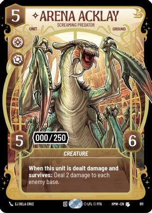 Arena Acklay - Screaming Predator (Serialized) (911) [Homeworlds] Foil Star Wars: Unlimited Single Disney