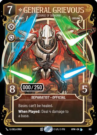 General Grievous - Scourge of Dathomir (Serialized) (912) [Homeworlds] Foil Star Wars: Unlimited Single Disney