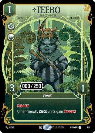 Teebo - Striped Hunter (Serialized) (913) [Homeworlds] Foil Star Wars: Unlimited Single Disney