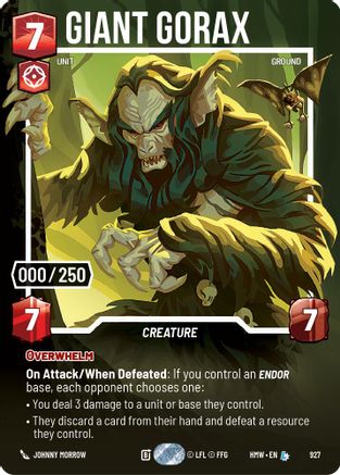 Giant Gorax (Serialized) (927) [Homeworlds] Foil Star Wars: Unlimited Single Disney