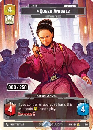 Queen Amidala - Retaking Theed (Serialized) (944) [Homeworlds] Foil Star Wars: Unlimited Single Disney