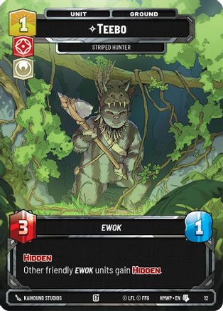 Teebo - Striped Hunter (12) [Homeworlds Weekly Play Promos] Star Wars: Unlimited Single Disney