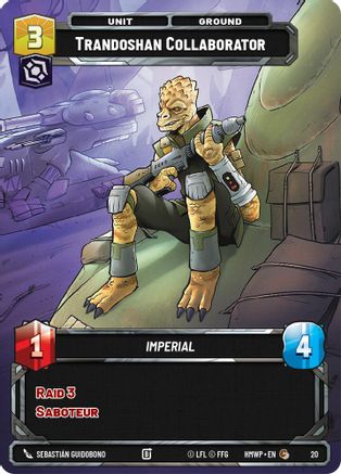 Trandoshan Collaborator (20) [Homeworlds Weekly Play Promos] Star Wars: Unlimited Single Disney