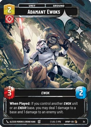 Adamant Ewoks (Foil) (34) [Homeworlds Weekly Play Promos] Foil Star Wars: Unlimited Single Disney