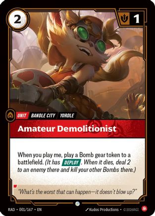 Amateur Demolitionist (001/167) [Radiance] Foil Riftbound Singles Riot Games