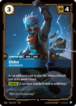 Ekko, Ingenious (061/167) [Radiance] Foil Riftbound Singles Riot Games